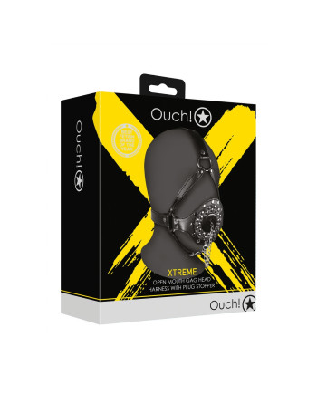 MÁSCARA COM MORDAÇA COM TAMPA EXTREME OUCH!