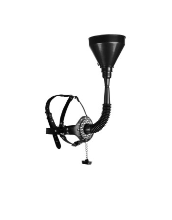 MÁSCARA COM MORDAÇA E FUNIL EXTREME PRETO OUCH!