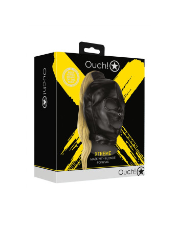 MÁSCARA PRETA COM RABO DE CAVALO LOIRO EXTREME OUCH!  MÁSCARA PRETA COM RABO DE CAVALO LOIRO EXTREME OUCH!