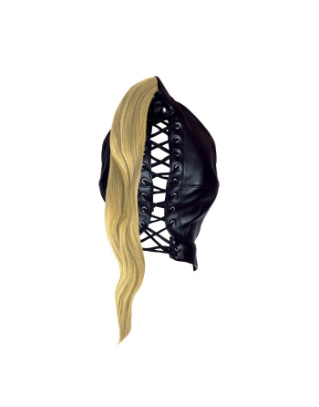 MÁSCARA PRETA COM RABO DE CAVALO LOIRO EXTREME OUCH!  MÁSCARA PRETA COM RABO DE CAVALO LOIRO EXTREME OUCH!