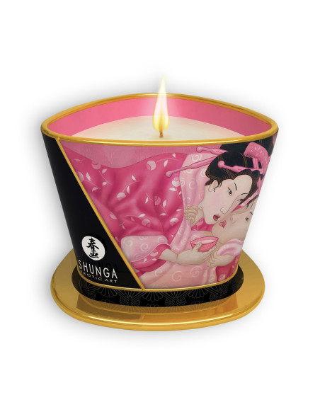 VELA DE MASSAGEM SHUNGA APHRODISIA PÉTALAS DE ROSA 170ML