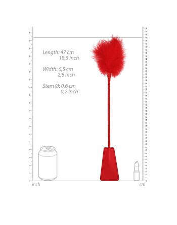 ESPANADOR DE PLUMAS COM CHIBATA VERMELHA OUCH! ESPANADOR DE PLUMAS COM CHIBATA VERMELHA OUCH!