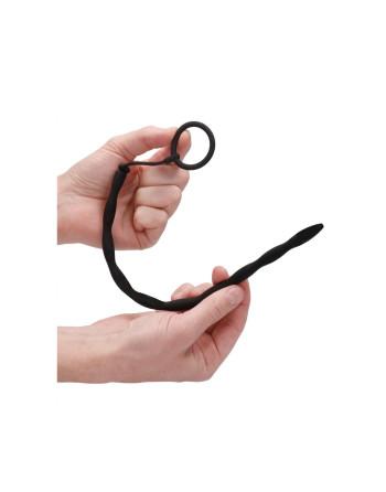 CONJUNTO DE SONDA DE URETRA COM ANEL PENIANO DE SILICONE PRETO OUCH! CONJUNTO DE SONDA DE URETRA COM ANEL PENIANO DE SILICONE PRETO OUCH!