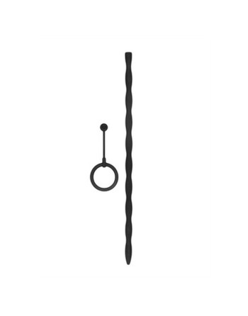 CONJUNTO DE SONDA DE URETRA COM ANEL PENIANO DE SILICONE PRETO OUCH!