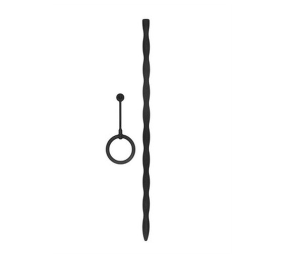 CONJUNTO DE SONDA DE URETRA COM ANEL PENIANO DE SILICONE PRETO OUCH! CONJUNTO DE SONDA DE URETRA COM ANEL PENIANO DE SILICONE PRETO OUCH!