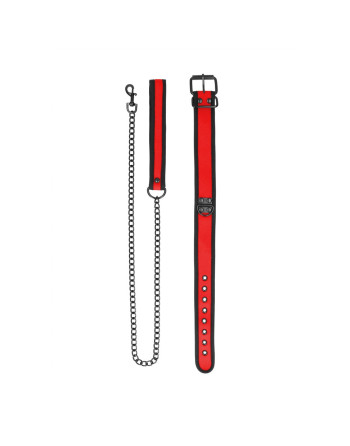 COLLAR DE NEOPRENO ROJO CON CORREA OUCH!