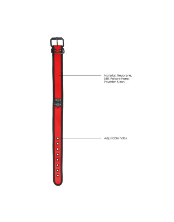 COLLAR DE NEOPRENO ROJO CON CORREA OUCH!