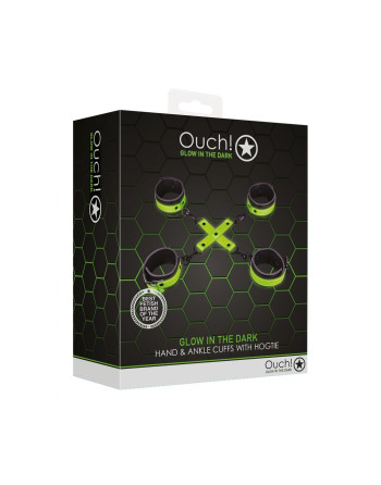 ESPOSAS PARA PUÑOS Y TOBILLOS CON HOGTIE GLOW IN THE DARK OUCH!