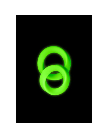 CONJUNTO DE 2 ANÉIS PARA O PÉNIS GLOW IN THE DARK OUCH!