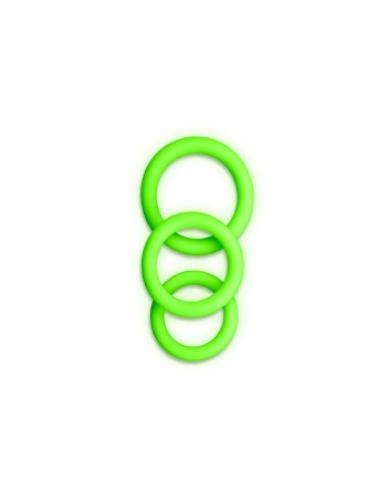 CONJUNTO DE 3 ANILLOS PARA EL PENE GLOW IN THE DARK OUCH!