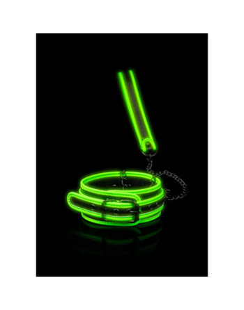 COLEIRA COM TRELA GLOW IN THE DARK OUCH!