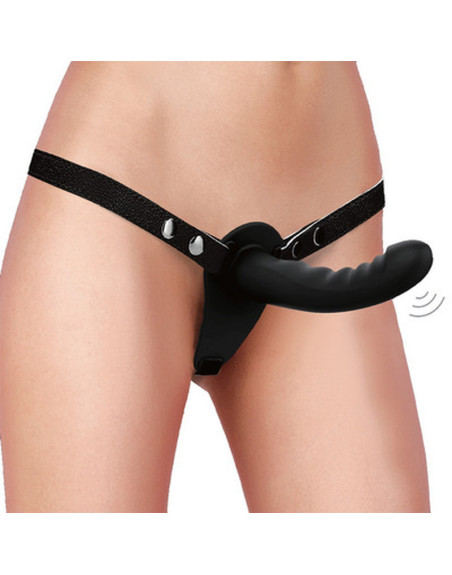 ARNÊS AJUSTÁVEL COM VIBRADOR PRETO OUCH!