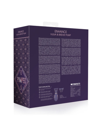 BOMBA VULVAR Y DE SENOS RECARGABLE ENHANCE MORADO PUMPED