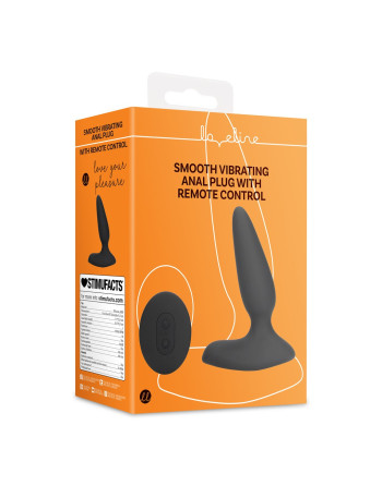 PLUG ANAL COM VIBRAÇÃO E COMANDO SMOOTH VIBRATING LICORICE BLACK LOVELINE