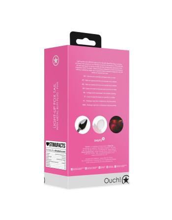 PLUG ANAL COM CAUDA DE RAPOSA ROSA LUMINOSA OUCH!