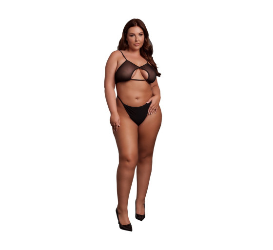 SUJETADOR KEYHOLE MESH NEGRO TALLA QUEEN LE DÉSIR 