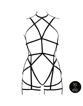 ARNÊS CORPORAL COM LIGAS PRETO TAMANHO QUEEN LE DÉSIR