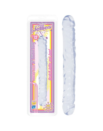 DILDO DUPLO JR. DOUBLE DONG 12'' TRANSPARENTE