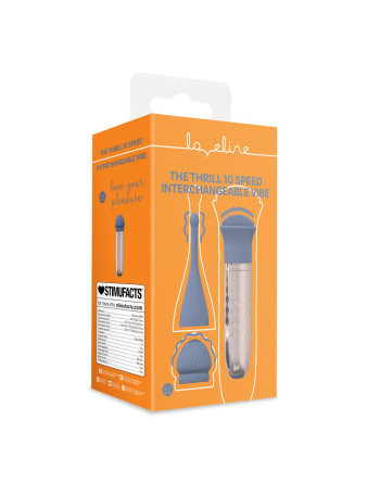 VIBRADOR THE THRILL10 SPEED INTERCHANGEABLE AZUL LOVELINE