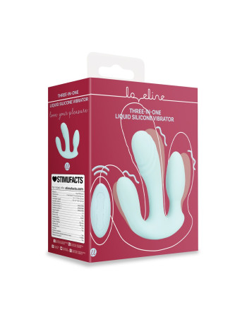 VIBRADOR 3-1 DE SILICONA LÍQUIDA BREEZY BLUE LOVELINE