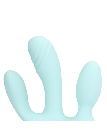 VIBRADOR 3-1 DE SILICONA LÍQUIDA BREEZY BLUE LOVELINE