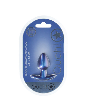 PLUG ANAL SMOOTH SILICONE SMALL 2.6 /6,5 CM METALLIC BLUE OUCH!
