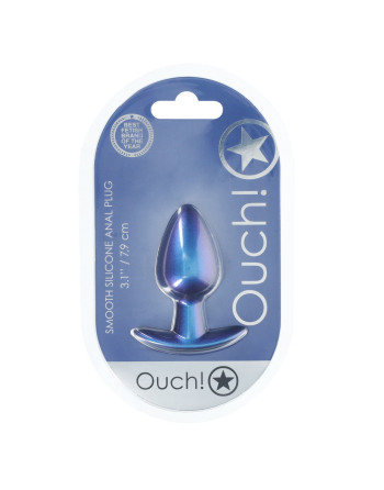 PLUG ANAL SMOOTH SILICONE MEDIUM 3,1 /7,9 CM METALLIC BLUE OUCH!