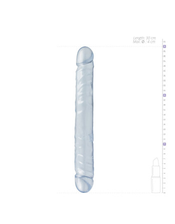 DILDO DUPLO JR. DOUBLE DONG 12'' TRANSPARENTE