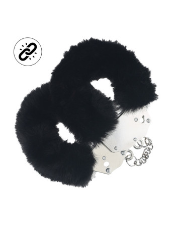 ALGEMAS COM PELÚCIA HEAVY-DUTY FLUFFY PRETAS OUCH!