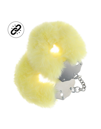 ALGEMAS COM PELÚCIA HEAVY-DUTY FLUFFY AMARELO OUCH!
