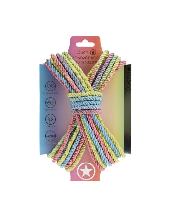 CORDA DE POLIÉSTER PARA BONDAGE 32.8 FT / 10 M PASTEL COLORIDO OUCH!