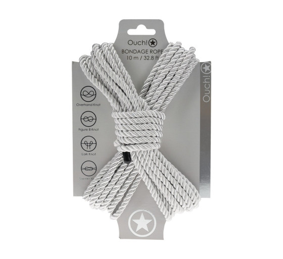 CORDA DE POLIÉSTER PARA BONDAGE 32.8 FT /10 M PRATA OUCH!