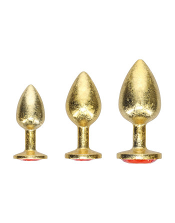 CONJUNTO DE 3 PLUGS ANAIS EM METAL MILAN COLLECTION GOLD OUCH! 