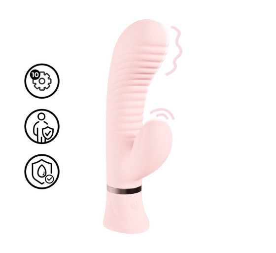 VIBRADOR MYSTIQUE RIBBED RABBIT ROSA LOVELINE