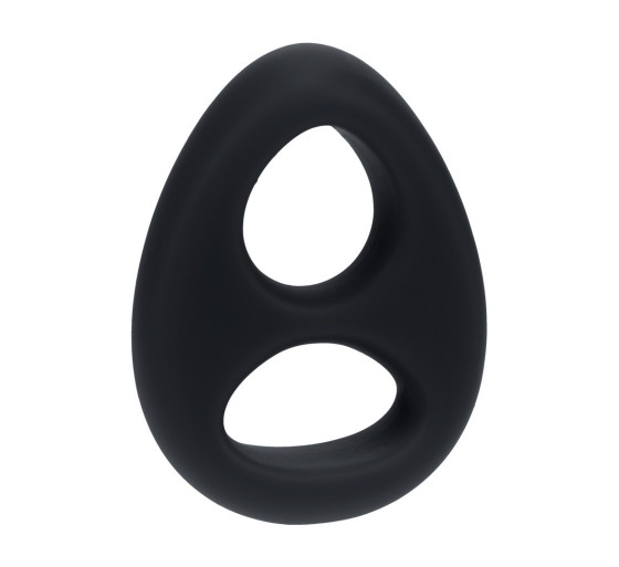 ANILLO DOBLE PARA EL PENE Y LOS TESTÍCULOS EN SILICONA LÍQUIDA NEGRA LEVELZ