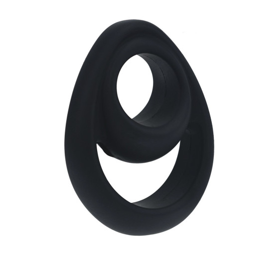 ANILLO PARA EL PENE DOBLE DE SILICONA ERGO NEGRO LEVELZ