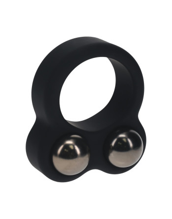 ANILLO PARA EL PENE DE SILICONA LÍQUIDA CON DOBLE PESO NEGRO LEVELZ