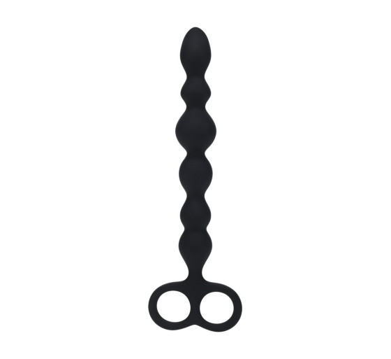 SONDA ANAL CON PERLAS EN FORMA DE SERPIENTE Y LAZO NEGRO LEVELZ 