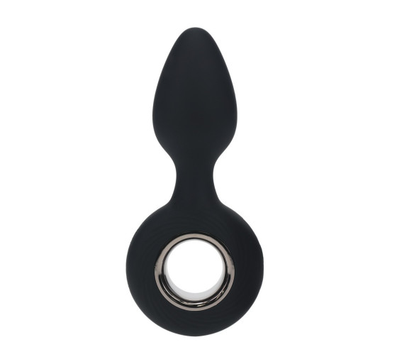 PLUG ANAL DE SILICONA CON VIBRACIÓN Y ASA NEGRO LEVELZ 