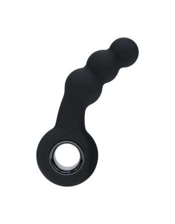 ESTIMULADOR DE PRÓSTATA EM SILICONE VIBRATÓRIO COM PÉROLAS E ALÇA PRETO LEVELZ  ESTIMULADOR DE PRÓSTATA EM SILICONE VIBRATÓRIO COM PÉROLAS E ALÇA PRETO LEVELZ