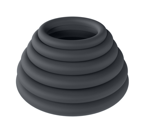 CONJUNTO DE 6 ANILLOS CLÁSICOS NEGRO LEVELZ