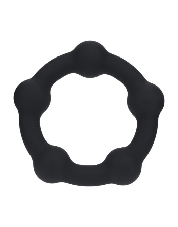 ANILLO PARA EL PENE CON PERLAS M 35 MM NEGRO LEVELZ