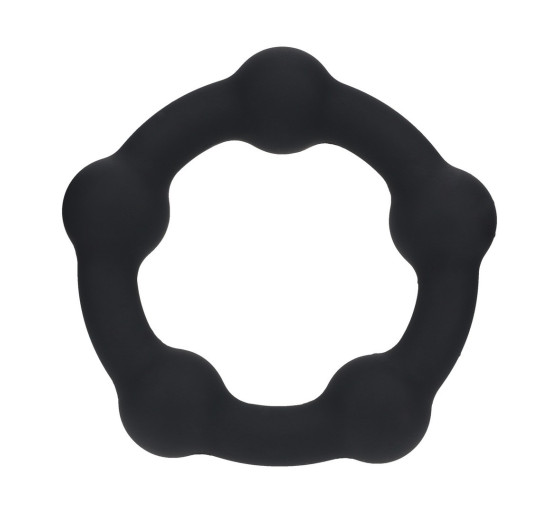 ANILLO PARA EL PENE CON PERLAS M 35 MM NEGRO LEVELZ