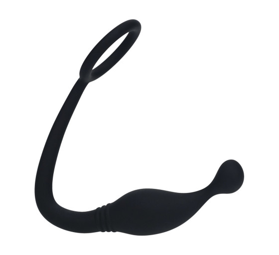 ESTIMULADOR DE PRÓSTATA CON ANILLO DE SILICONA S NEGRO LEVELZ