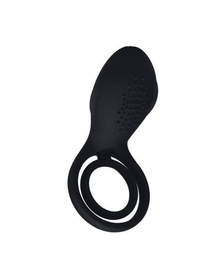 ANILLO PARA EL PENE Y LOS TESTÍCULOS CON VIBRACIÓN Y ESTIMULADOR CON ALAS NEGRO LEVELZ