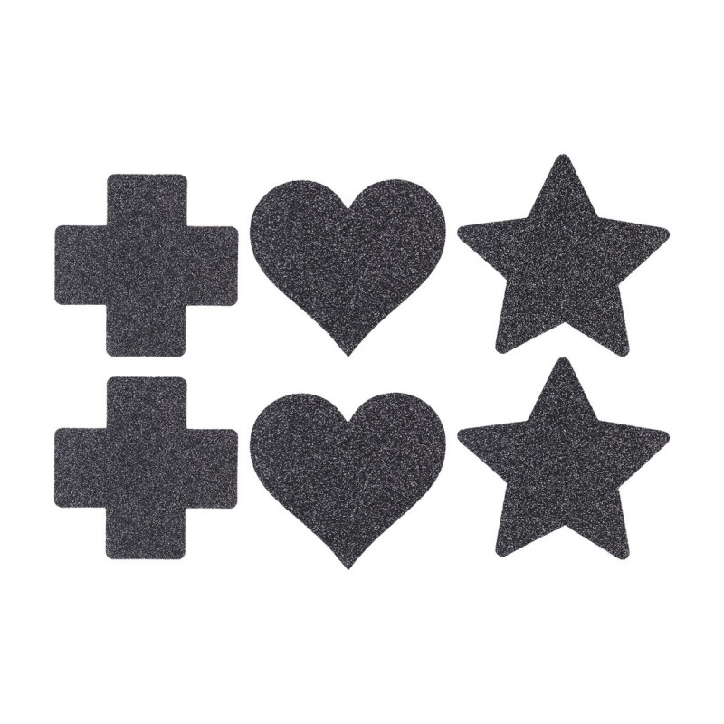 CONJUNTO DE 3 TAPA MAMILOS CROSS STAR HEART PRETOS LE DÉSIR CONJUNTO DE 3 TAPA MAMILOS CROSS STAR HEART PRETOS LE DÉSIR