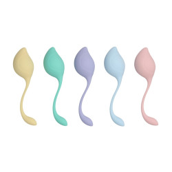 CONJUNTO DE 5 BOLAS VAGINAIS PELVIC STEM KEGEL KIT MULTICOLOR LOVELINE 