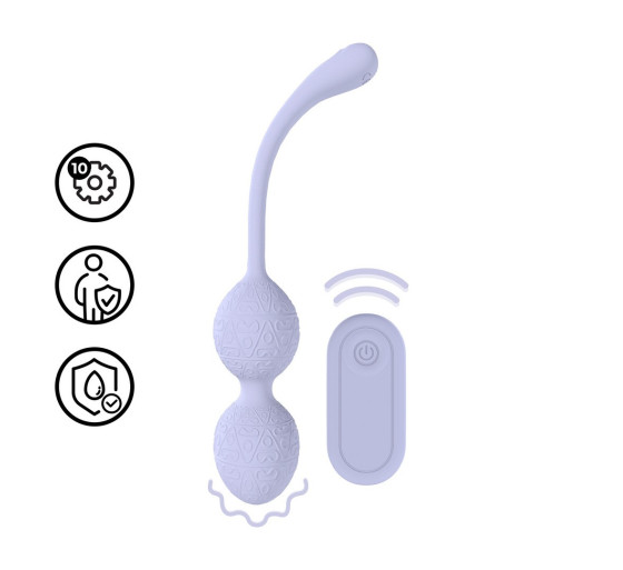 BOLAS VAGINAIS BEAD KEGEL COM VIBRAÇÃO E COMANDO LAVENDER LOVELINE 
