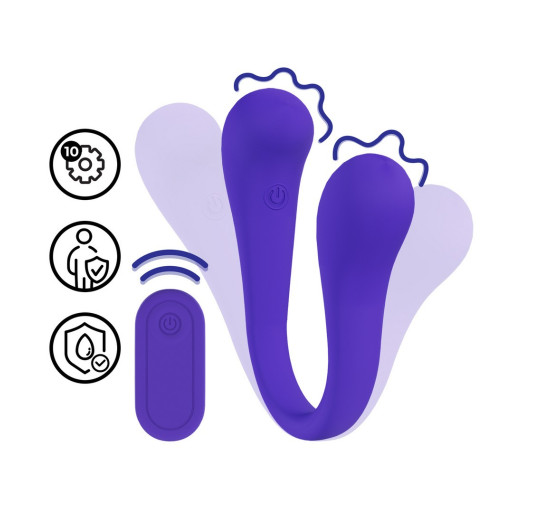 VIBRADOR FLEXÍVEL COM COMANDO DUAL-ENDED BENDABLE ROXO LOVELINE 