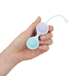 BOLAS VAGINAIS VIBRATÓRIAS COM COMANDO E 5 PESOS INTERCAMBIÁVEIS KEGEL KIT ROXO LOVELINE 